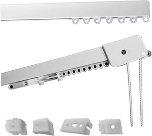 Binario Scorritenda Lineare in Alluminio Bianco da Soffitto Movimento a Strappo Bastone Tenda Retto e Robusto Lung 280cm