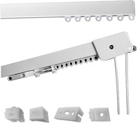 Binario Scorritenda Lineare da Soffitto Alluminio Bianco Movimento a Corda Apertura a Sinistr Riloga Bastone Tenda 350cm