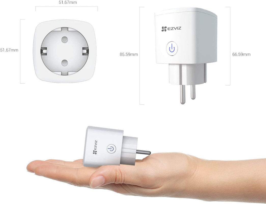 kit da 2, Presa Connessa Wifi, Misurazione del Consumo, Controllo Vocale con Amazon Alexa e Google Home EZVIZ T30 