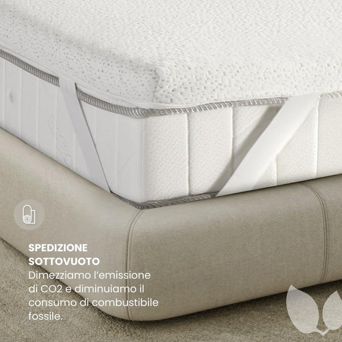 Topper Matrimoniale 160x190, Memory Foam, Regolatore di rigidità, Correttore, Alto 6 cm, Sfoderabile, 100% Made in Italy