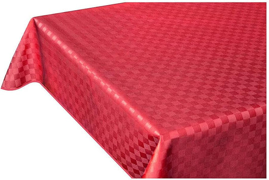 Tovaglia Cucina Antimacchia Bordata 140x240 cm Cotone Resinato Morbido Quadretti Rosso