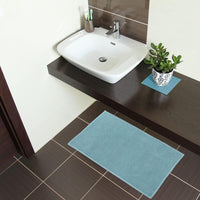 Tappeto Bagno Confortevole Scendiletto 55x110 cm Morbido Antiscivolo Pelo Lungo Azzurro