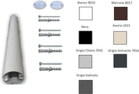 Profilo Terminale per Tenda da Sole a Caduta in Alluminio Col. Grigio Antracite, Lungh 2,5M Completo di Tappi e Tasselli