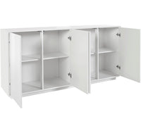 Credenza 4 Ante 180,1x41,4x86 cm Bloom Bianco Lucido