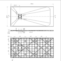 Piatto Doccia 90x160x2 6 CM Rettangolare Tortora Effetto Pietra mod. Blend