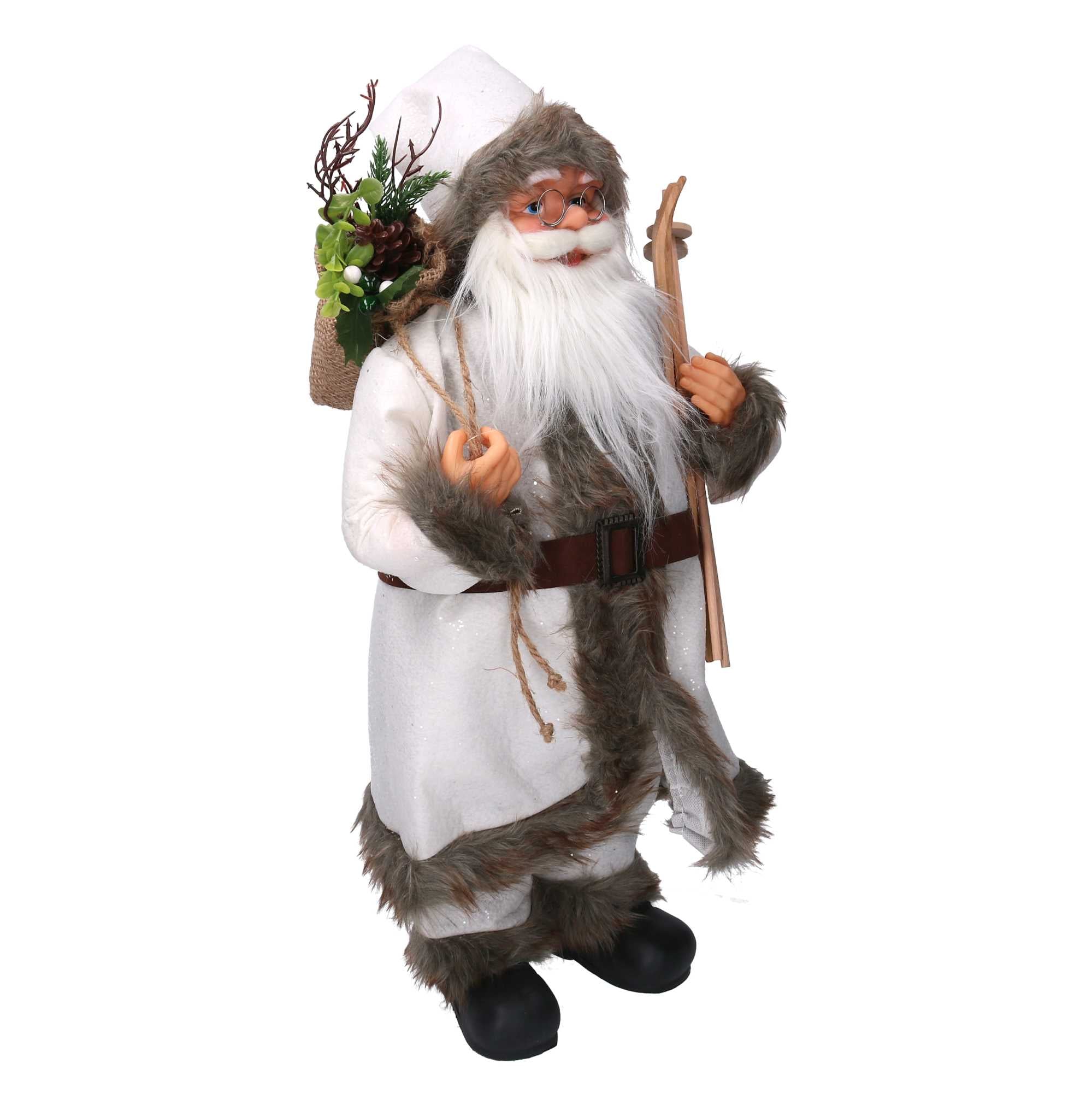 Babbo natale in tessuto bianco cm xh60