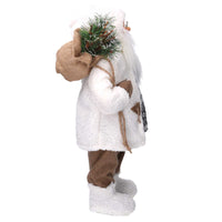 Babbo natale in tessuto con led bianco e marrone cm xh80