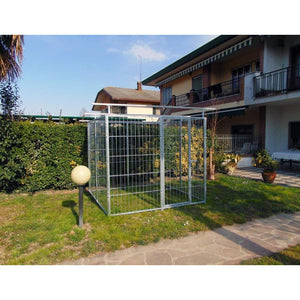 Box per cani in rete predisposto alla copertura zincato a caldo da 200x200x altezza 180 cm