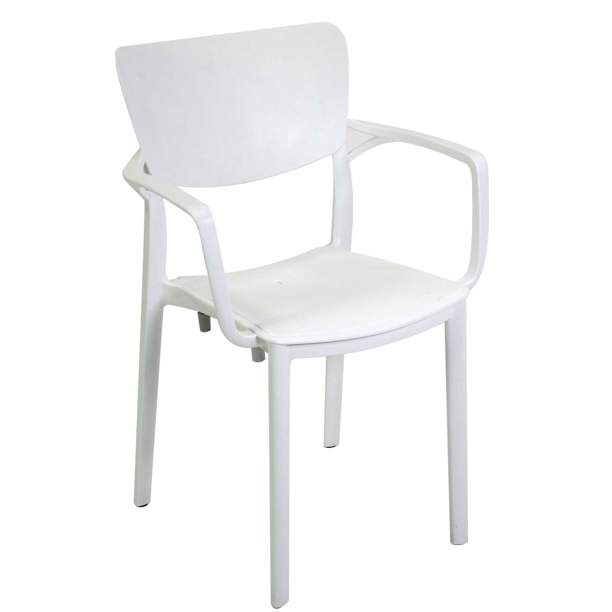 Sedia da Giardino 54,5x53xh84 cm in Polipropilene Damla Bianco