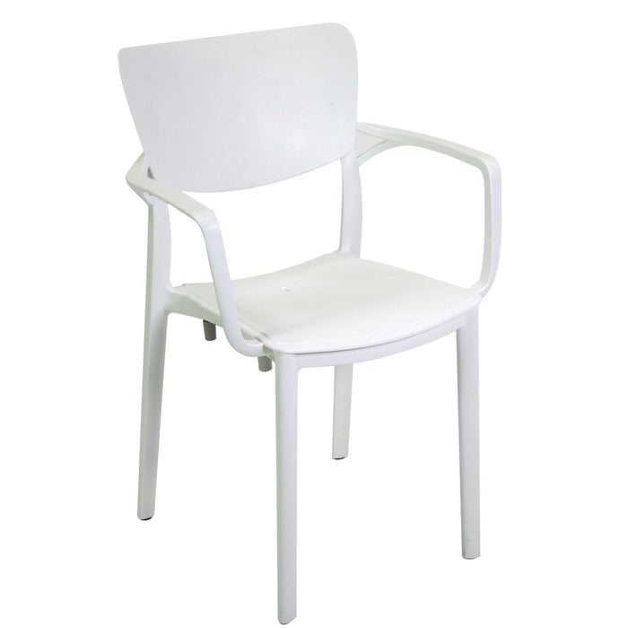 Sedia da Giardino 54,5x53xh84 cm in Polipropilene Damla Bianco