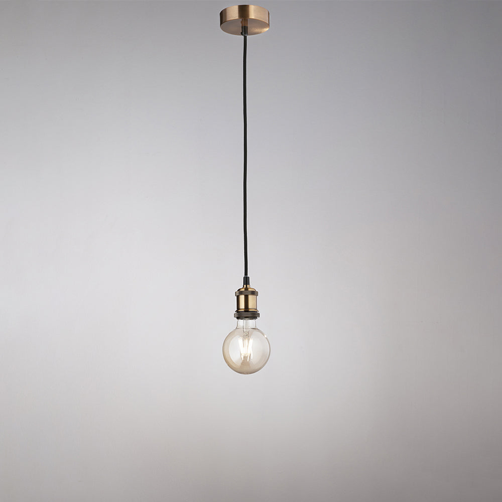 Lampadario In Metallo Industrial Clean Ottone 1 E27