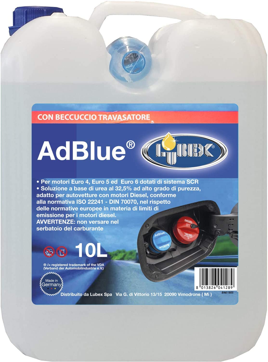 Lubex ad blue additivo 5 taniche con beccuccio litri 10 ognuno