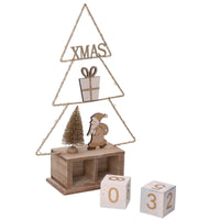 Calendario legno albero oro con led cm 18x7,5xh31