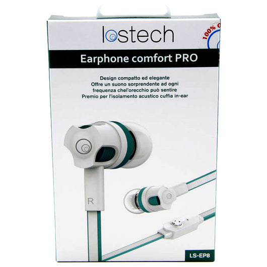 EARPHONE COMFORT HQ CON MICROFONO E PULSANTE DA 120 CM WHITE  PZ 1,0