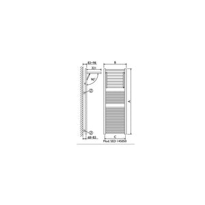 Termoarredo scaldasalviette bianco Deltacalor Dinamic 1454x500 con stendibiancheria