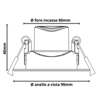 Faretto led incasso orientabile tondo soffitto 7watt driver incluso temperatura 6000k bianco freddo