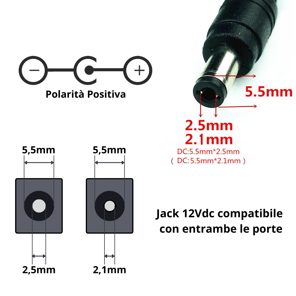 Alimentatore trasformatore universale stabilizzato 12v 36w plastica 3 ampere