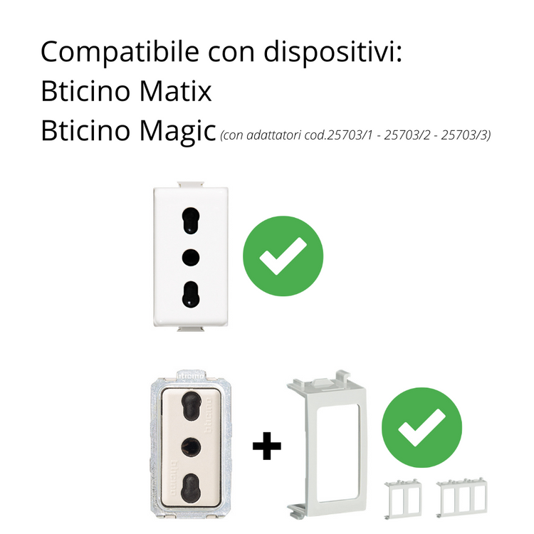 Bticino matix magic scatola parete grigia ip40 3 posti 25403