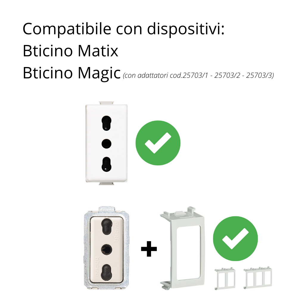 Bticino matix magic scatola parete grigia ip40 4 posti 25404