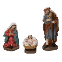 Natività  resina set 11pz verde e rosso cm xh20