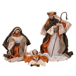 Natività  tessuto set 9pz ocra cm xh30,5