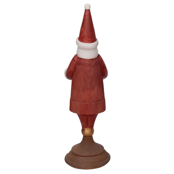 Babbo natale in resina portacandele rosso cm 11x15xh37,5