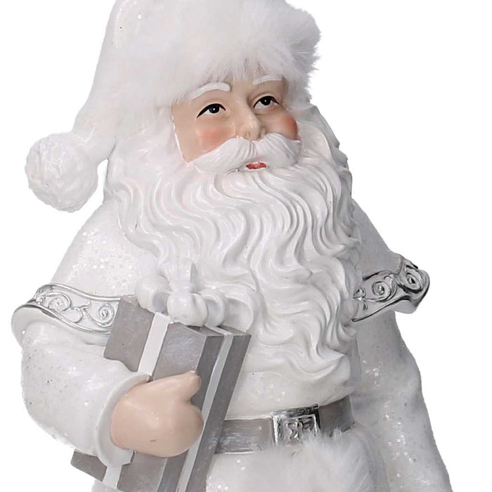 Babbo natale in resina bianco cm 16x15,5xh31