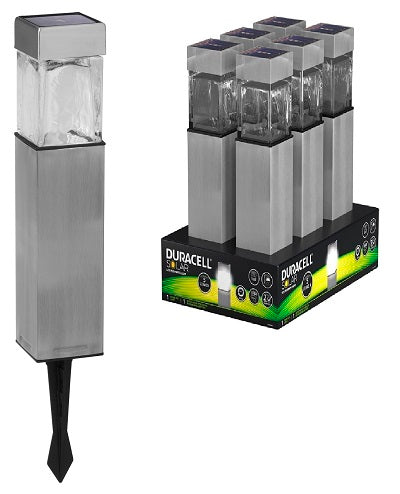 DURACELL LAMPADA SOLARE LED SQUARE 5lm INOX