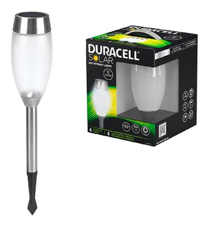 DURACELL LAMPADE SOLARI LED GLASS 5lm INOX 4PZ