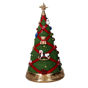 Albero resina con led rosso e verde cm ⌀26,8xh46,3