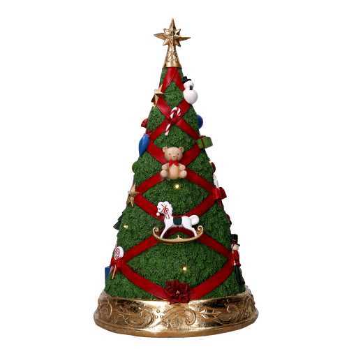 Albero resina con led rosso e verde cm ⌀26,8xh46,3