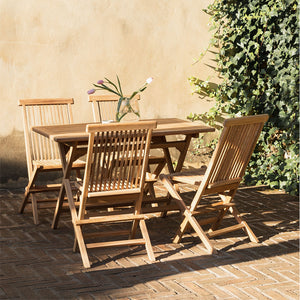 Tavolo Rettangolare Pieghevole in Teak da Giardino 120 x 70 Esterno Salvaspazio