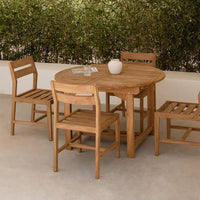 Tavolo Estensibile Rotondo Ovale 120/170 CM da Giardino Esterno Allungabile Teak