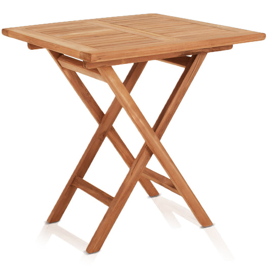 Tavolo Quadrato Pieghevole in Teak da Giardino 80 x 80 cm da Esterno Salvaspazio