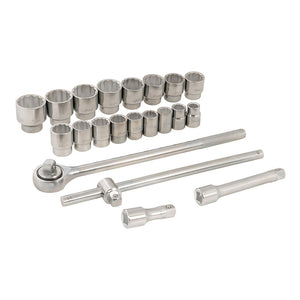 SERIE SET CHAIVI A BUSSOLA 21 PZ DA 3/4" METRICHE 19-50mm +CRICCHETTO SILVERLINE 633663