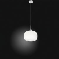 Lampadario In Metallo Contemporaneo Plisse' Cromo 1 Luce E27 Ovale