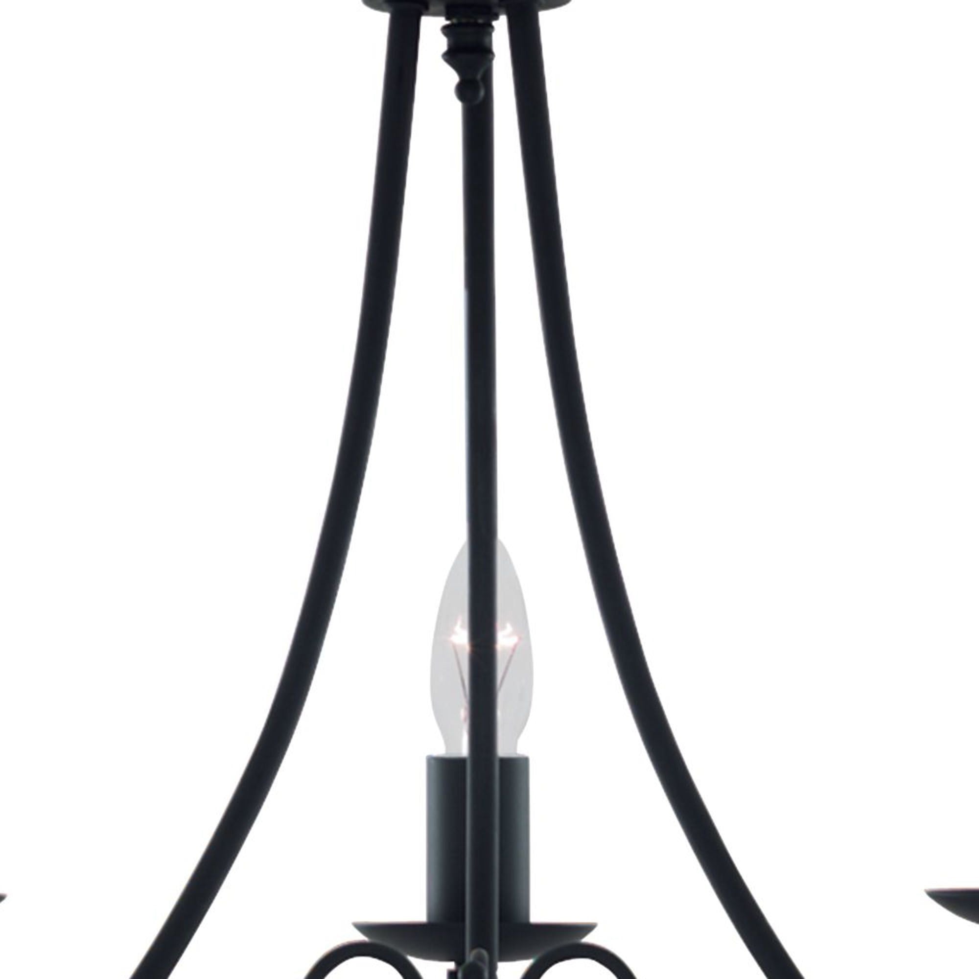 Lampadario Industrial-Nordico Maypole Acciaio Nero 3 Luci E14