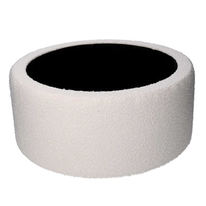 Set 2 Pouf Contenitore Ø50 cm e Ø60 cm in Tessuto Crema