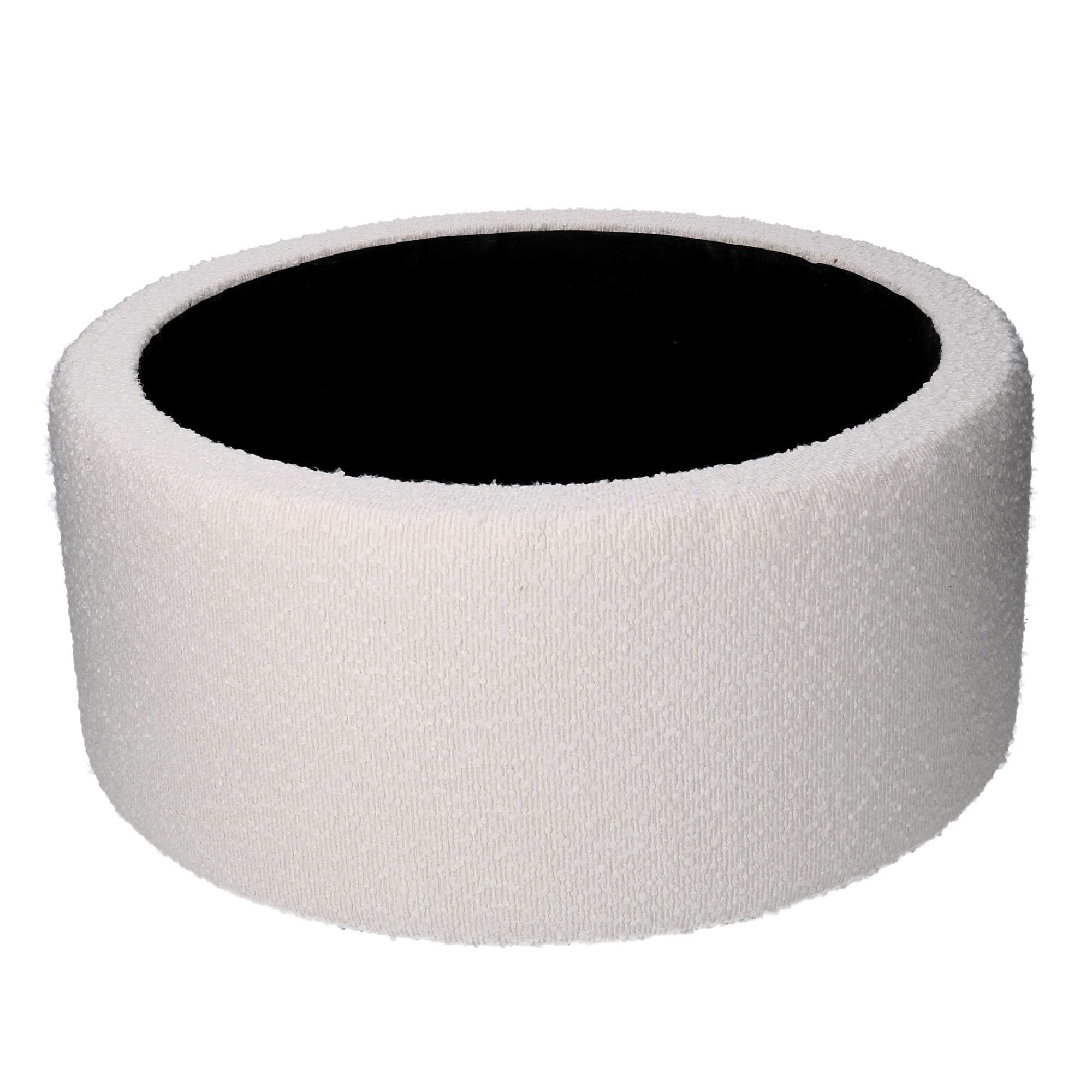 Puff contenitore tessuto boucle' 1-2 crema tondo cmø60h33