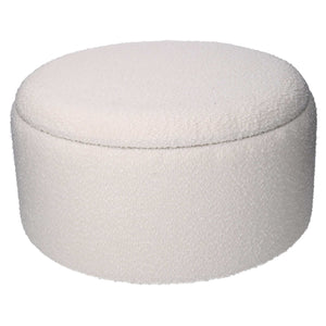 Puff contenitore tessuto boucle' 1-2 crema tondo cmø60h33