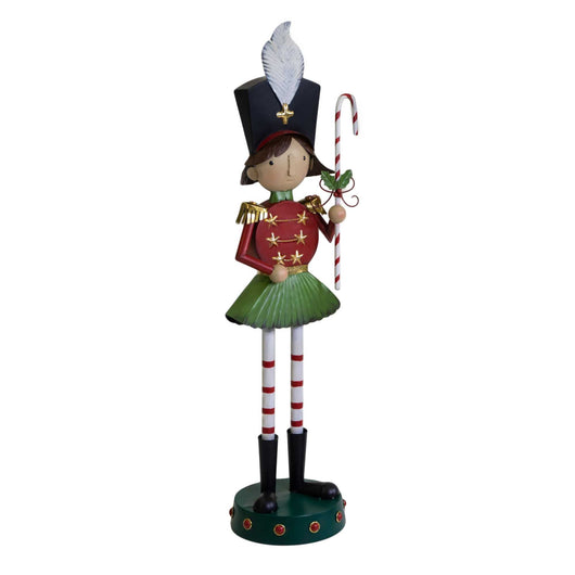 Statua metallo bambina rosso cm 31,7x26,7xh104,7