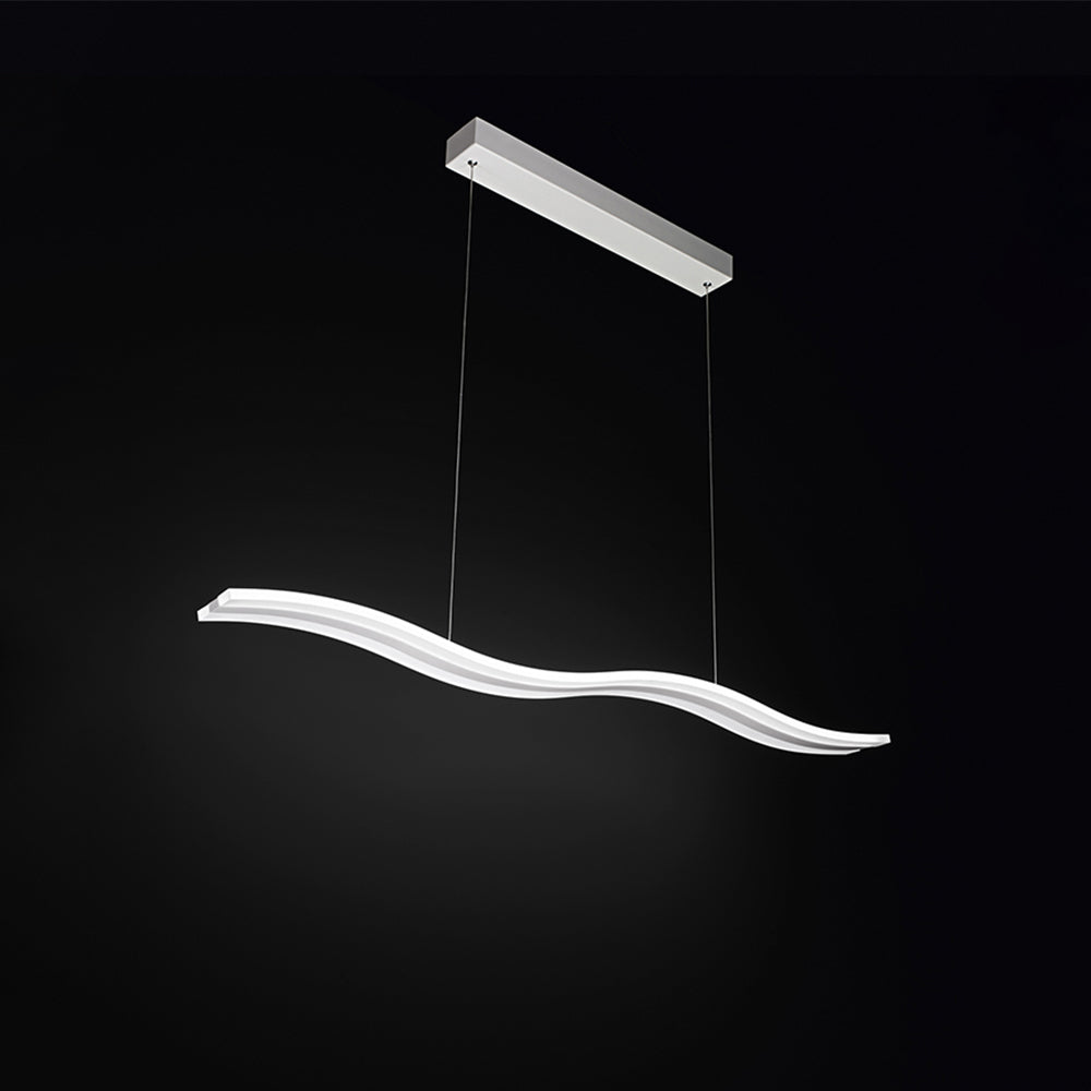 Lampadario Moderno Bend Metallo E Alluminio Bianco Led