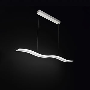 Lampadario Moderno Bend Metallo E Alluminio Bianco Led