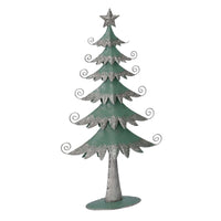 Albero metallo argento e verde salvia cm 21x6,5xh40,5