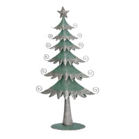 Albero metallo argento e verde salvia cm 21x6,5xh40,5