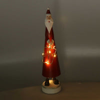 Babbo natale in metallo rosso con led cm 7,5x7,5xh31,5