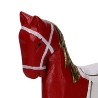 Cavallo a dondolo legno oro e rosso cm 22,5x6xh22