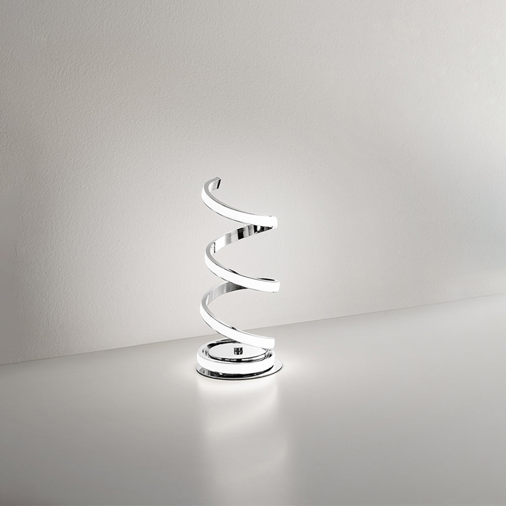 Lampada Da Scrivania In Metallo Moderna Nest Cromo Led Luce Calda