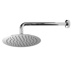 Soffione doccia tondo ultraslim Ares diametro 25 cm con  braccio doccia in acciaio inox lucidato