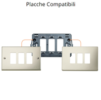 Placca alluminio 3 posti scatola rettangolare serie bticino magic 503/3/x